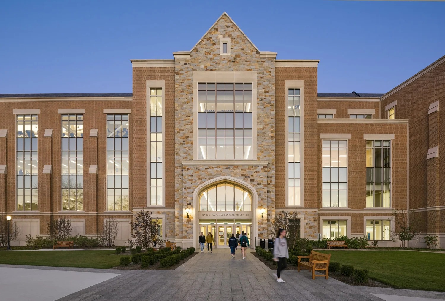 Margot Connell Recreation Center, dusk exterior side view