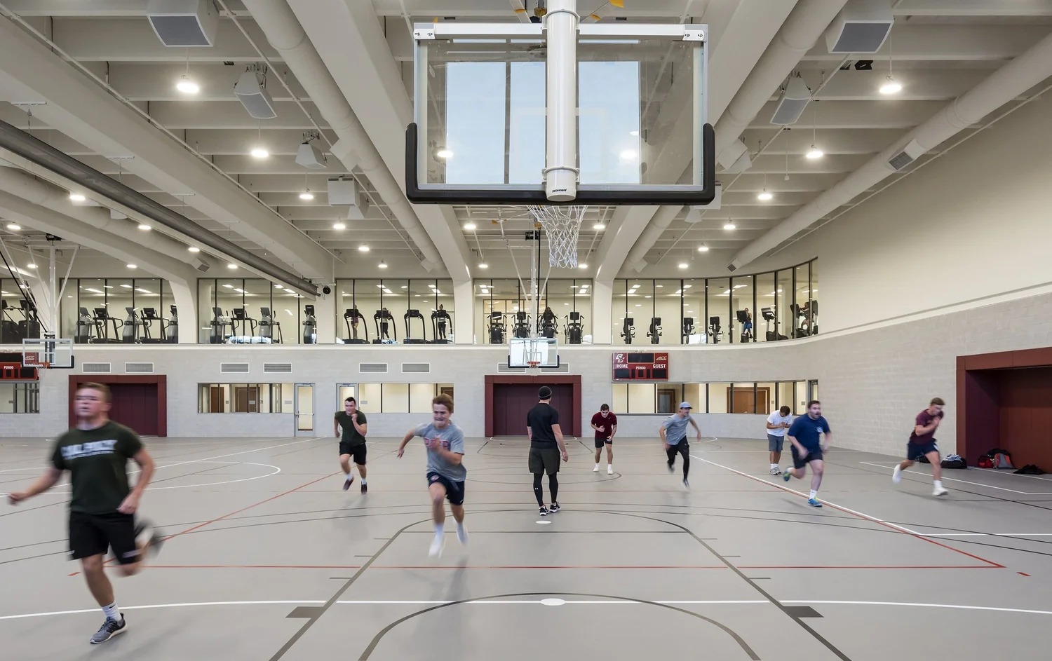 Boston College Recreation Center, basketball court with runners