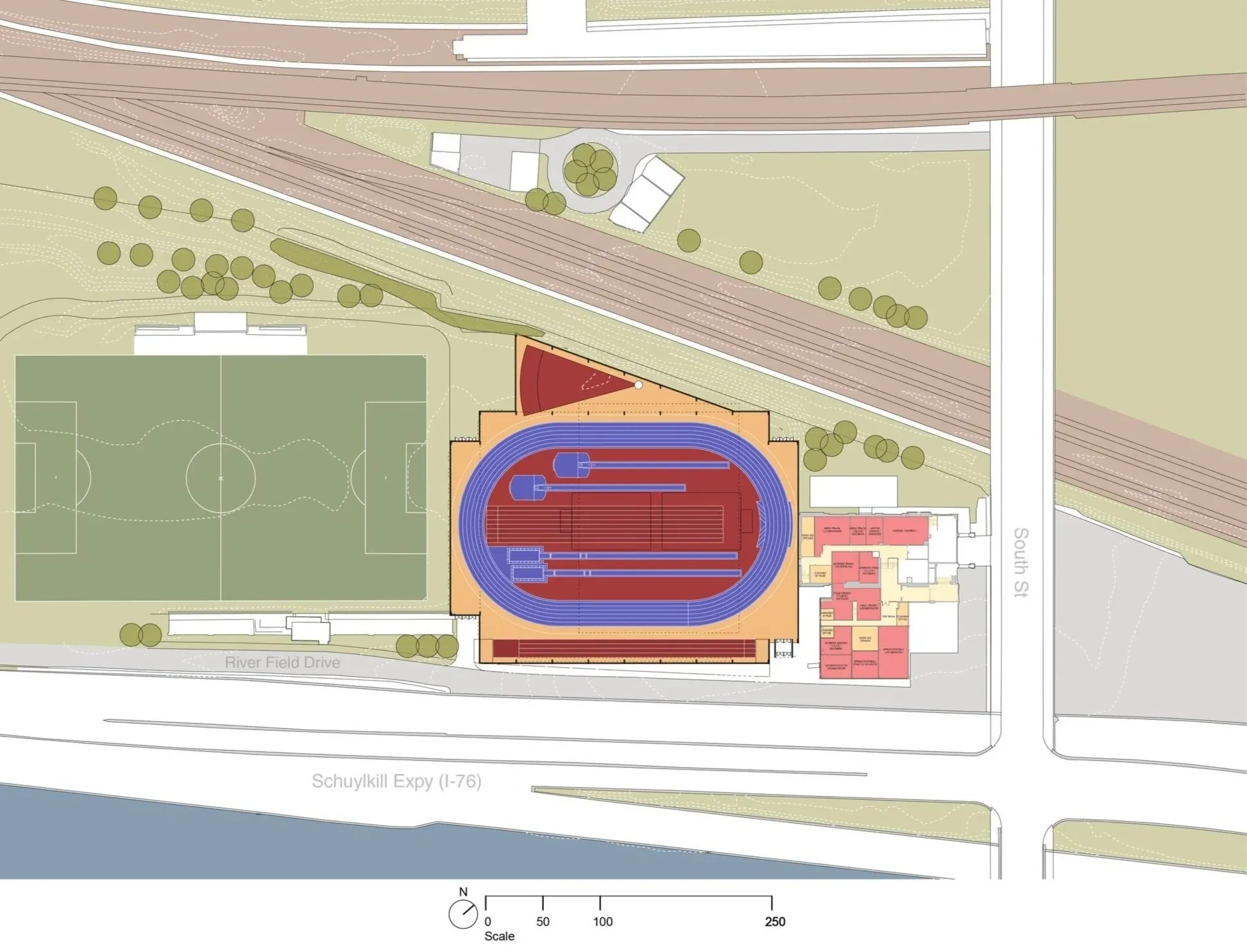 UPenn Indoor Training Facility, site plan