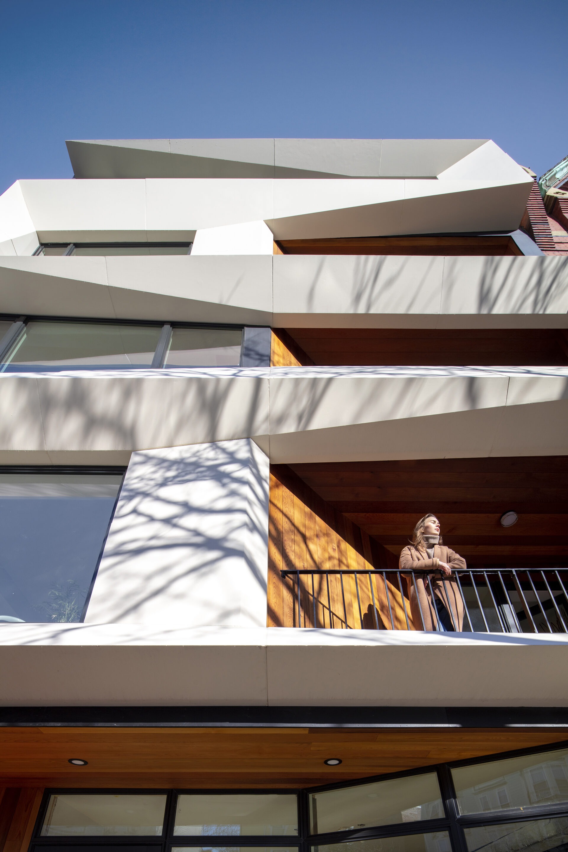 West Broadway Housing, balcony facade detail