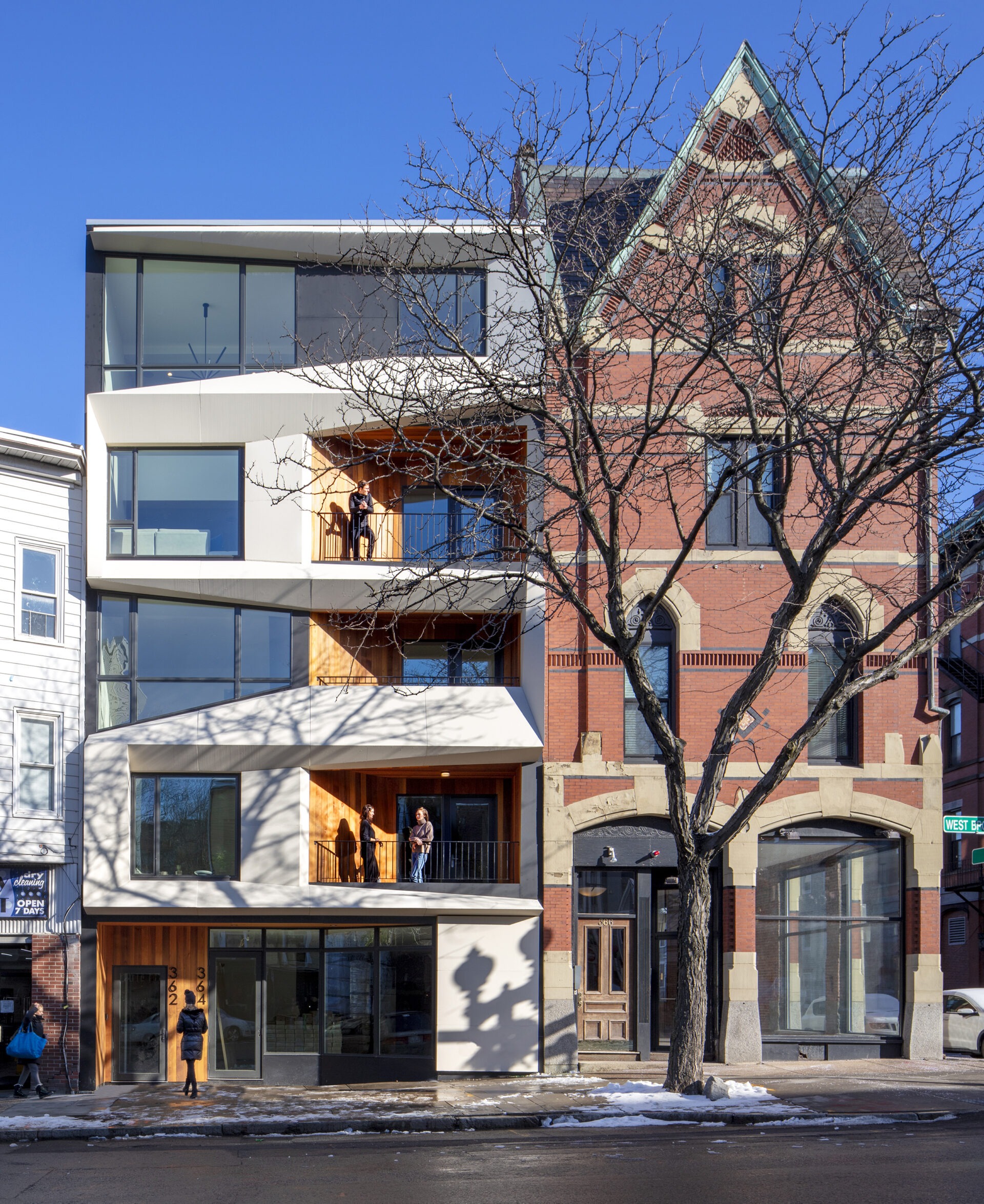 West Broadway Housing, daytime exterior street view